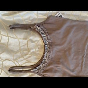 Small Abercrombie tank top with pretty detail. NWT. Fawn.